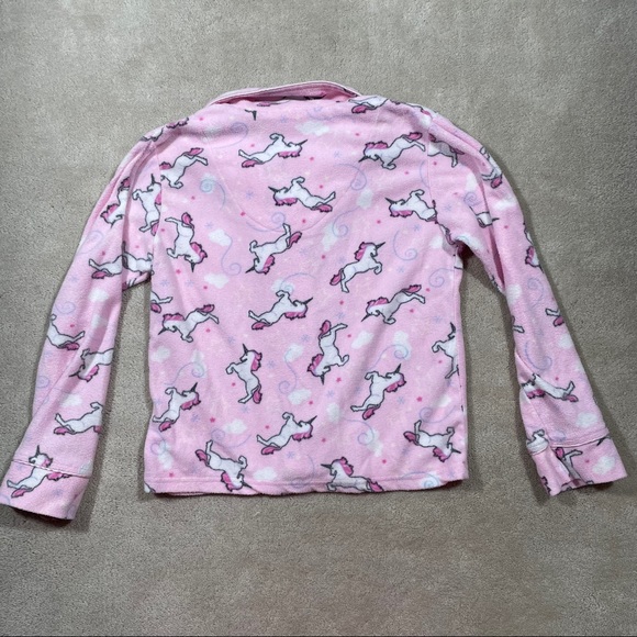 Fuzzy Unicorn Pink Pajama PJ Sleep Pants Shirt Set Cozy Warm Winter - Picture 12 of 12